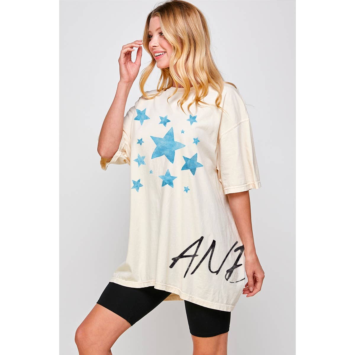 Stars and Stripes Vintage   Graphic  Oversized Tee