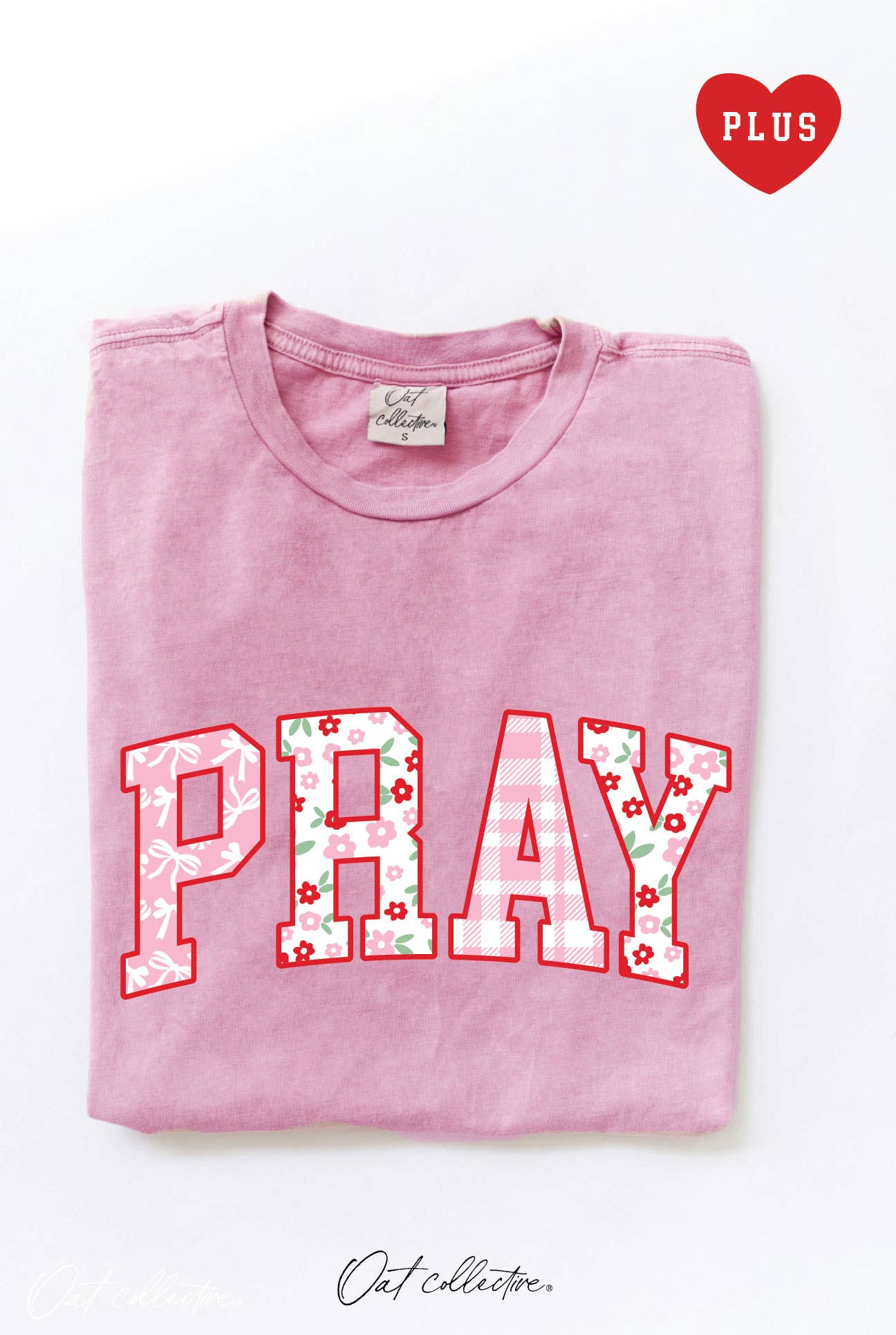 Pray with Pattern Plus Mineral Graphic Top