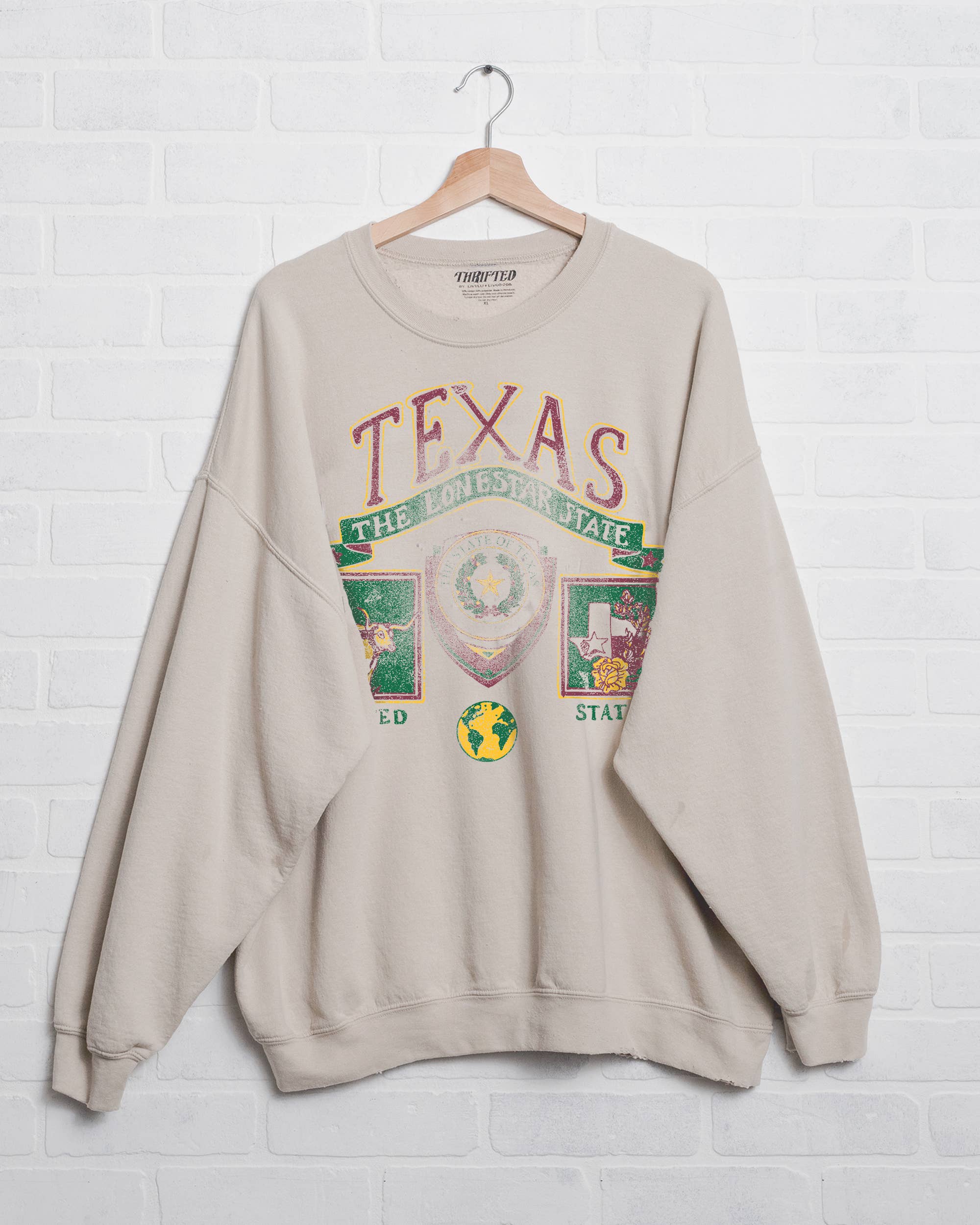 Texas Patch Sand Thrifted Graphic Sweatshirt