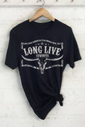 Long Live Cowboy Cow Graphic Tshirts