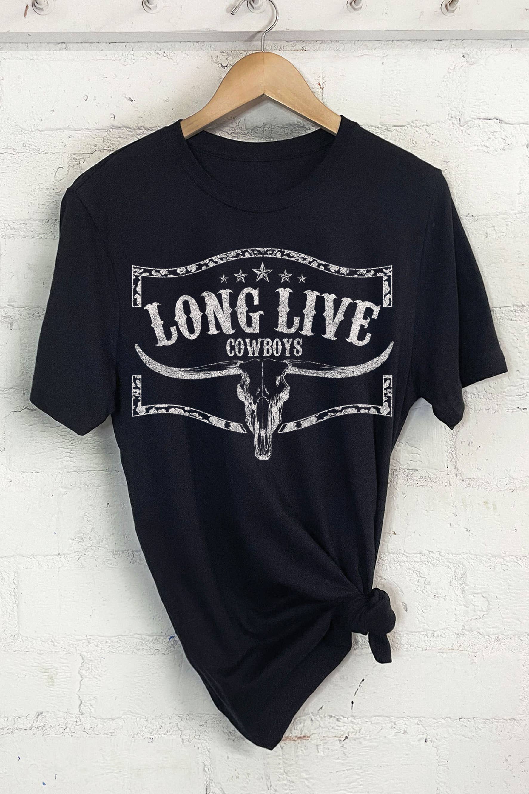 Long Live Cowboy Cow Graphic Tshirts