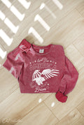 Land of the Free Mineral Washed Long Sleeve Graphic