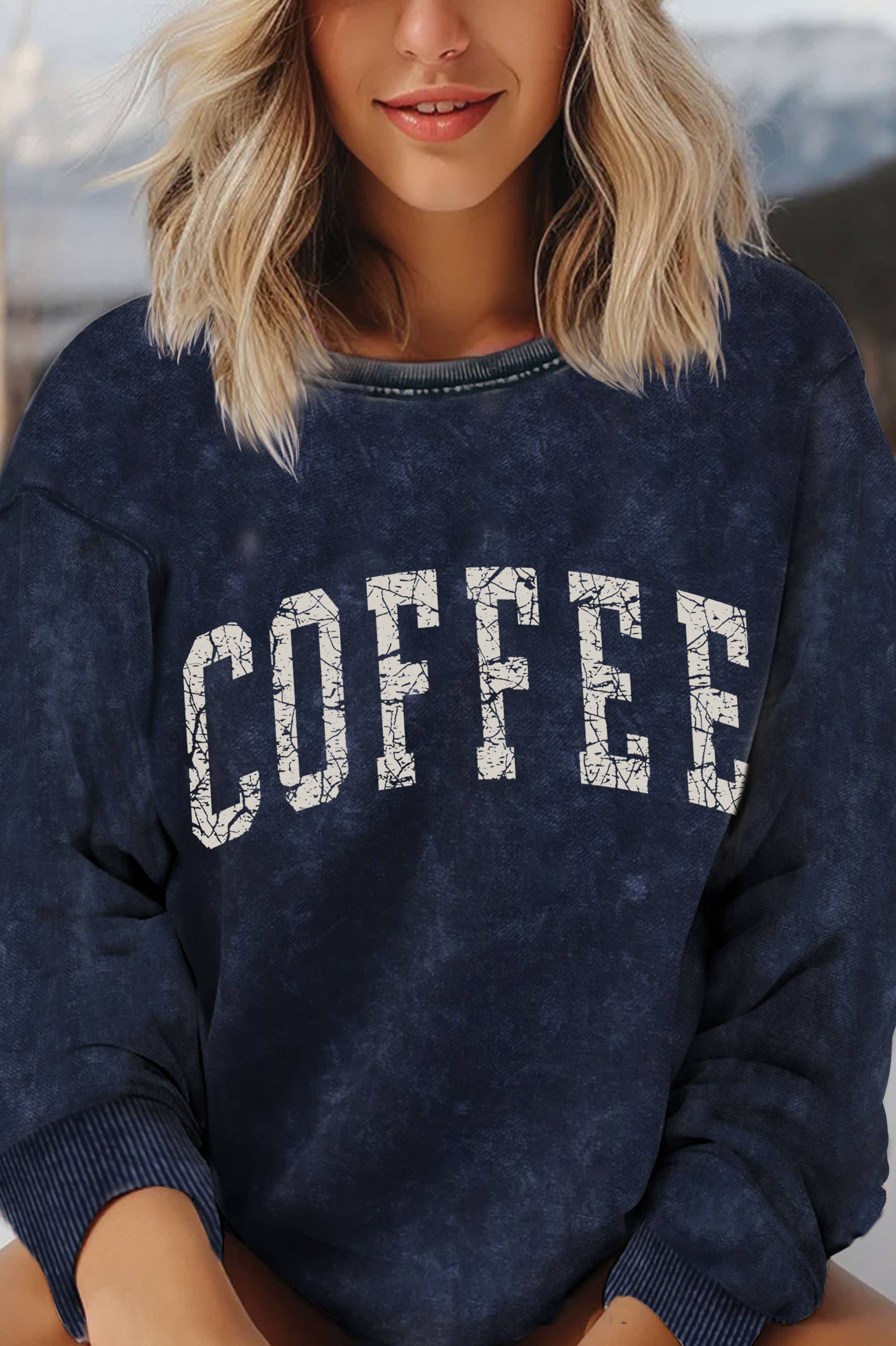 Coffee Graphic Mineral Brushed Sweatshirts