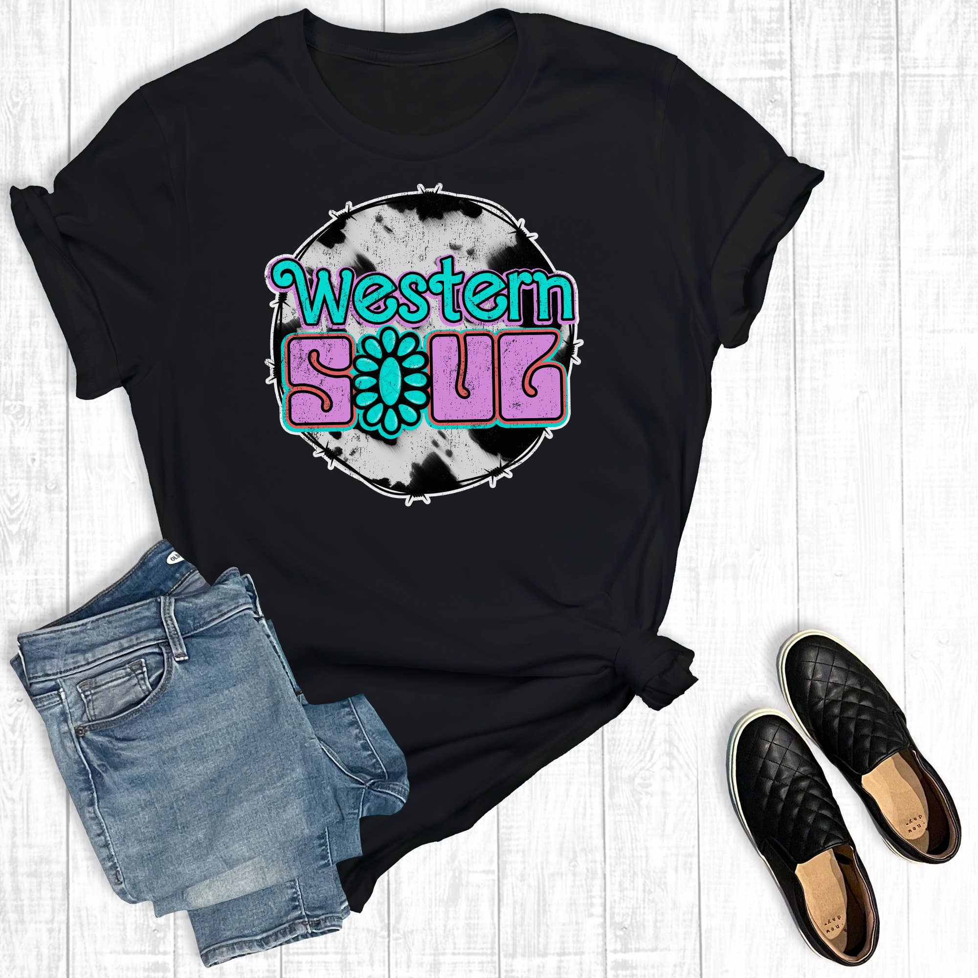 Western Soul Turquoise Concho Graphic Tee
