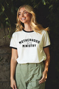 Motherhood Is My Ministry Ringer Graphic Top