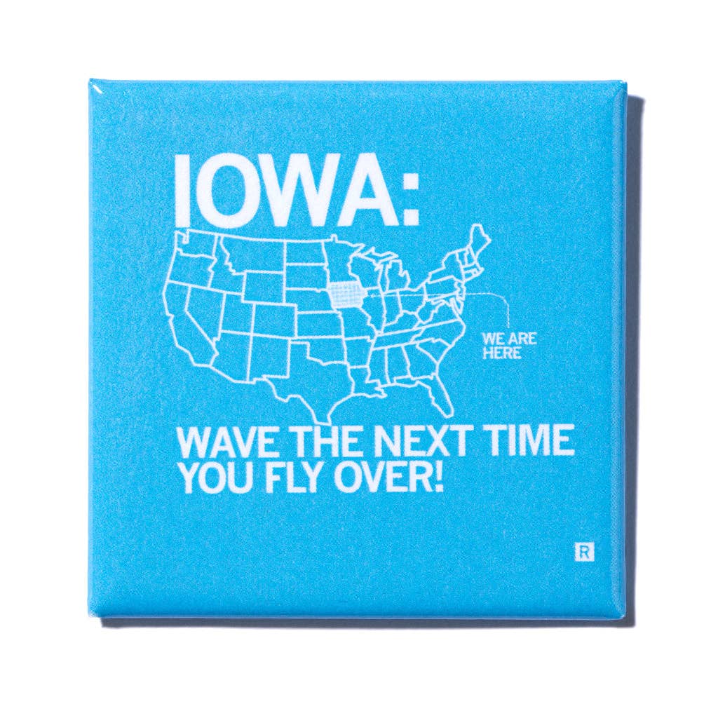 Iowa Fly Over Metal Magnet