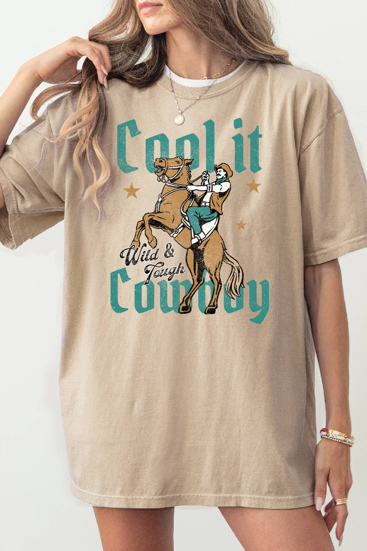 Women Country Graphic Print Oversize Solid Ss Top