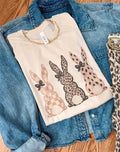 Cheetah and Checkered Easter Bunny Graphic Tee or Sweatshirt