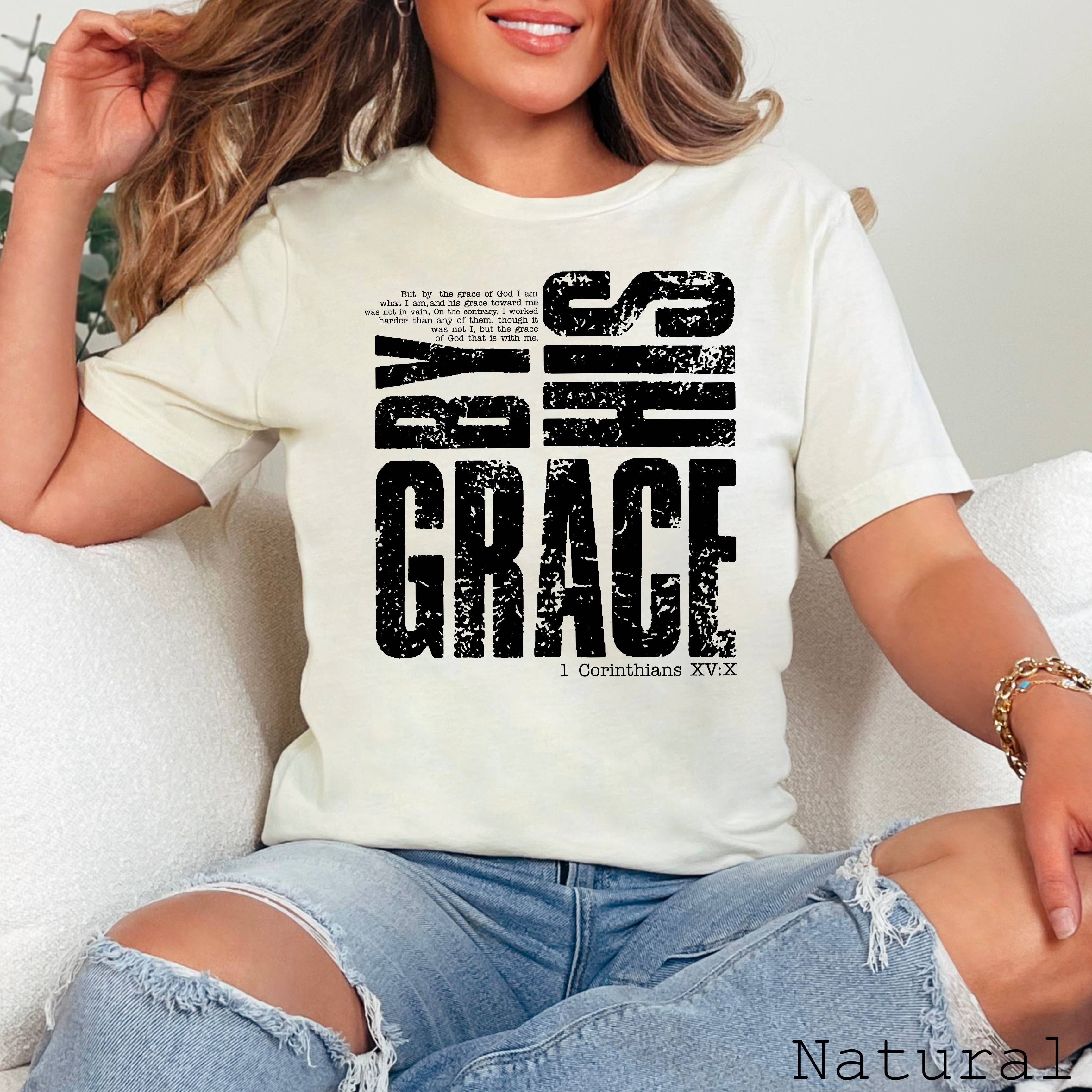 By His Grace Christian Graphic Tee  | Bella Canvas