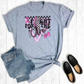 Breast Cancer Fight For the Cure Checkered Graphic Tee