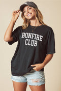 Bonfire Club Oversized Mineral Washed Graphic Top