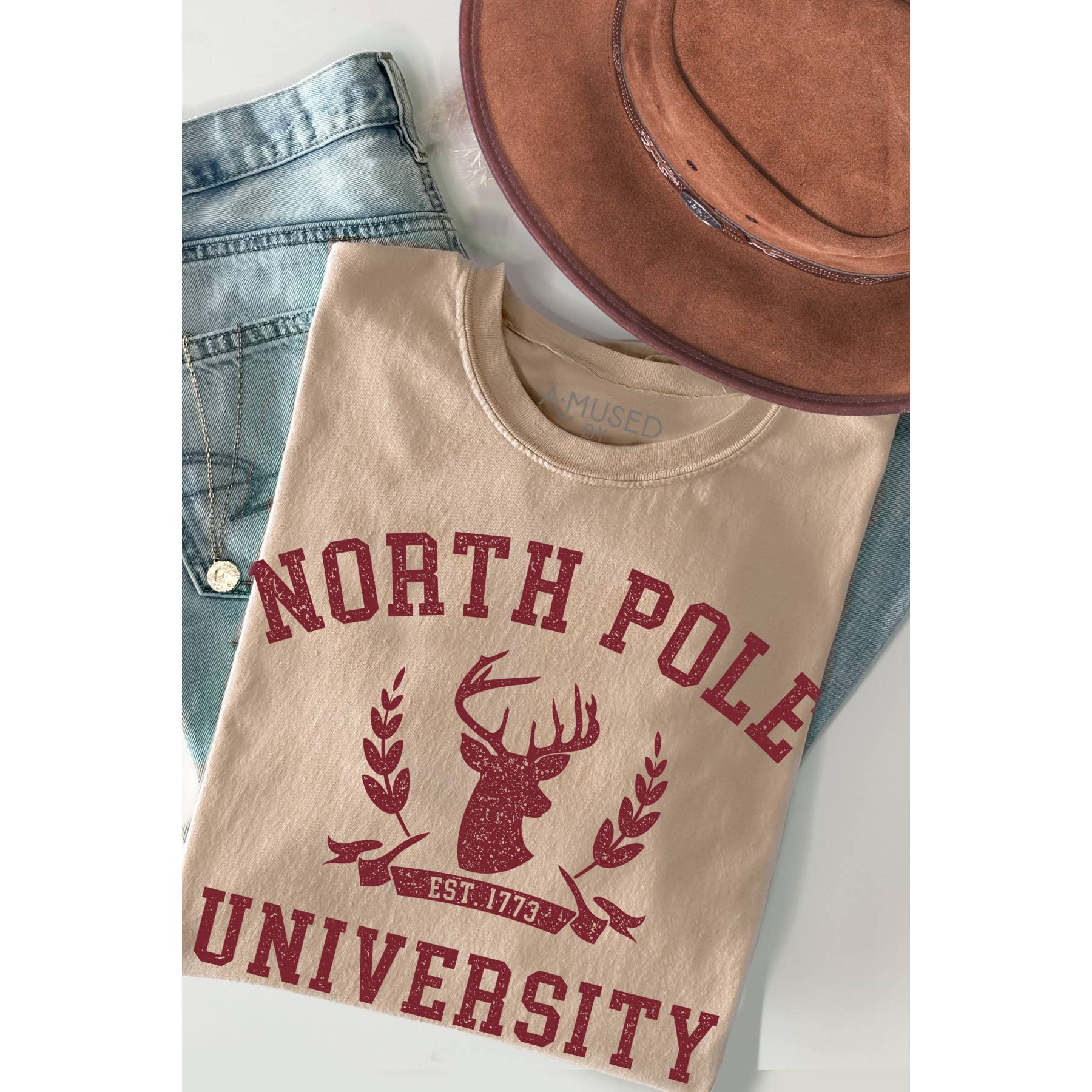 North Pole University Women's Screen Printed T-Shirt