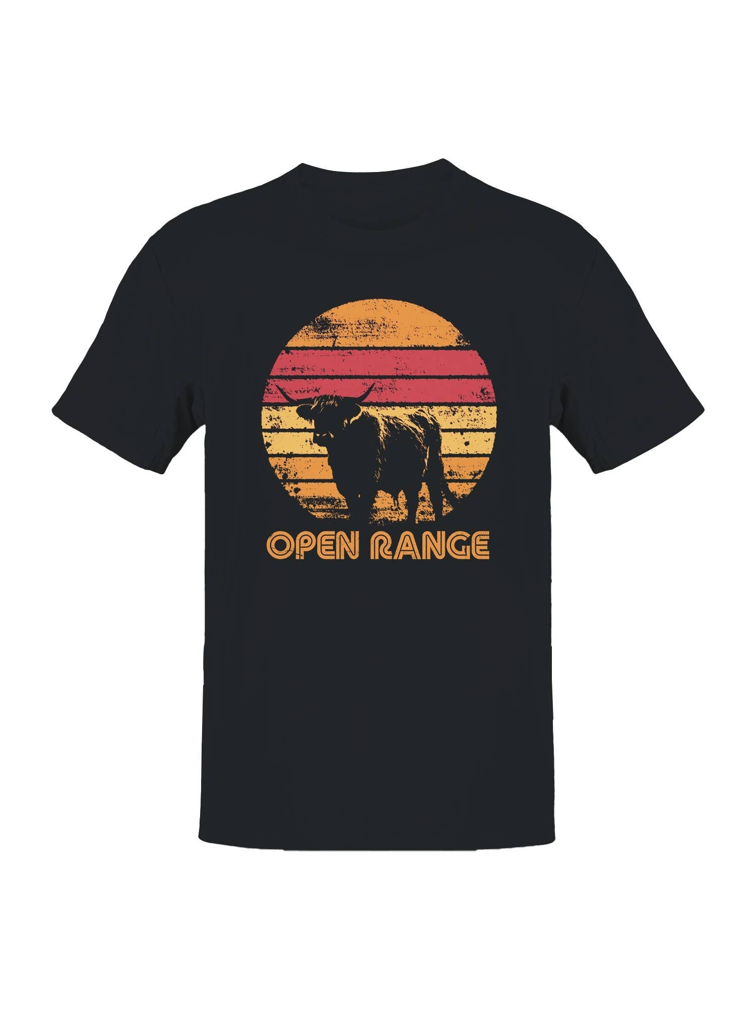Vintage Open Range Sunset Design Men's T-Shirt
