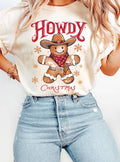Howdy Christmas Gingerbread Cowboy Graphic Tshirts