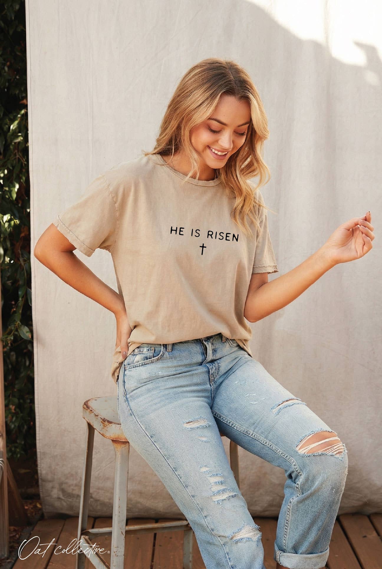 He Is Risen  Mineral Graphic Top