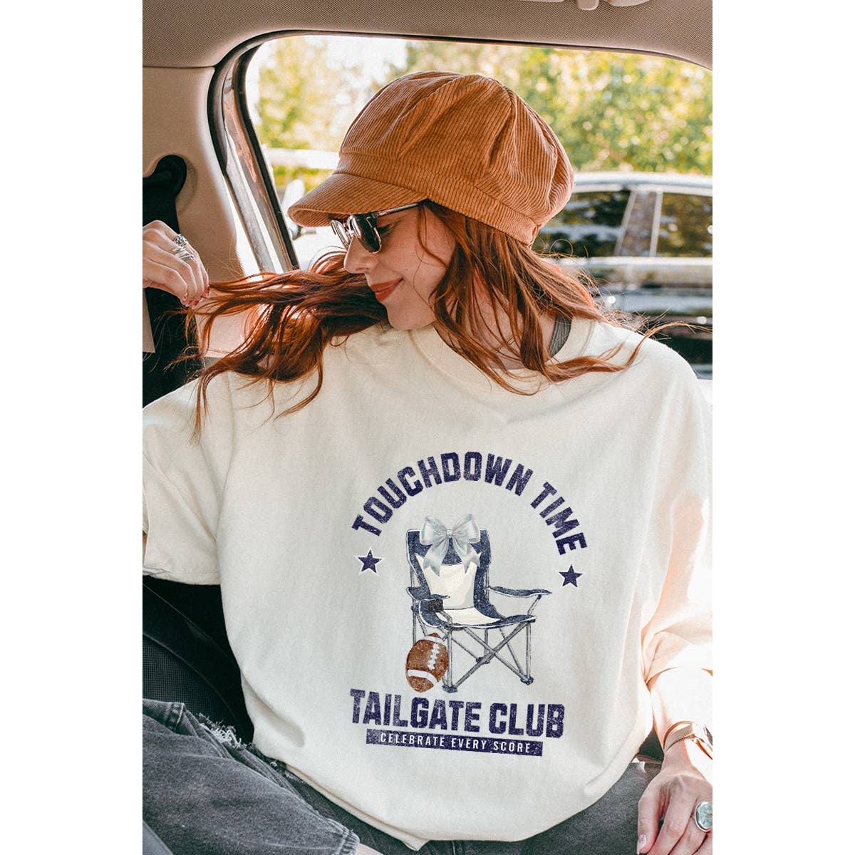 Touchdown Time Vintage Graphic Oversized Tee