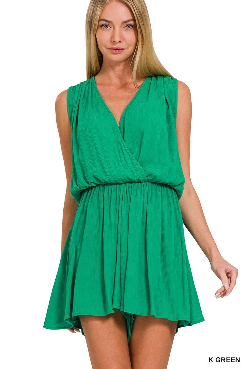 `.Elastic Waist Summer Romper