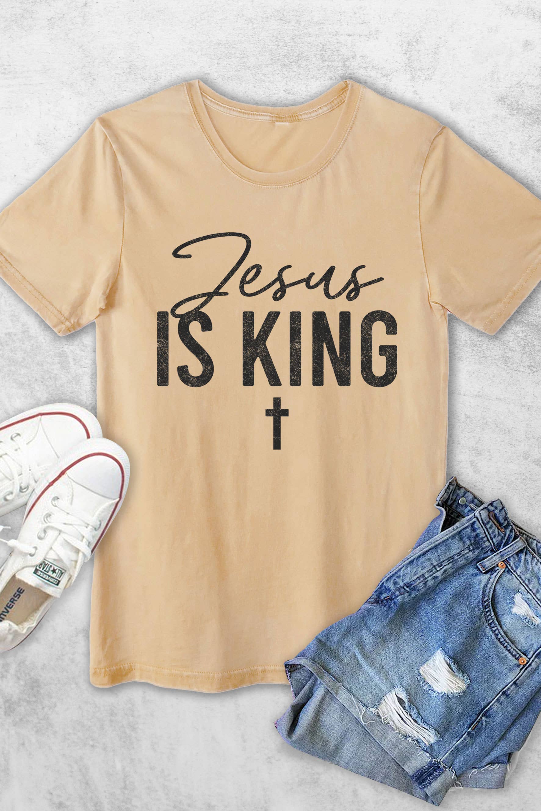 Jesus Is King Cross Women's Vintage Tshirts