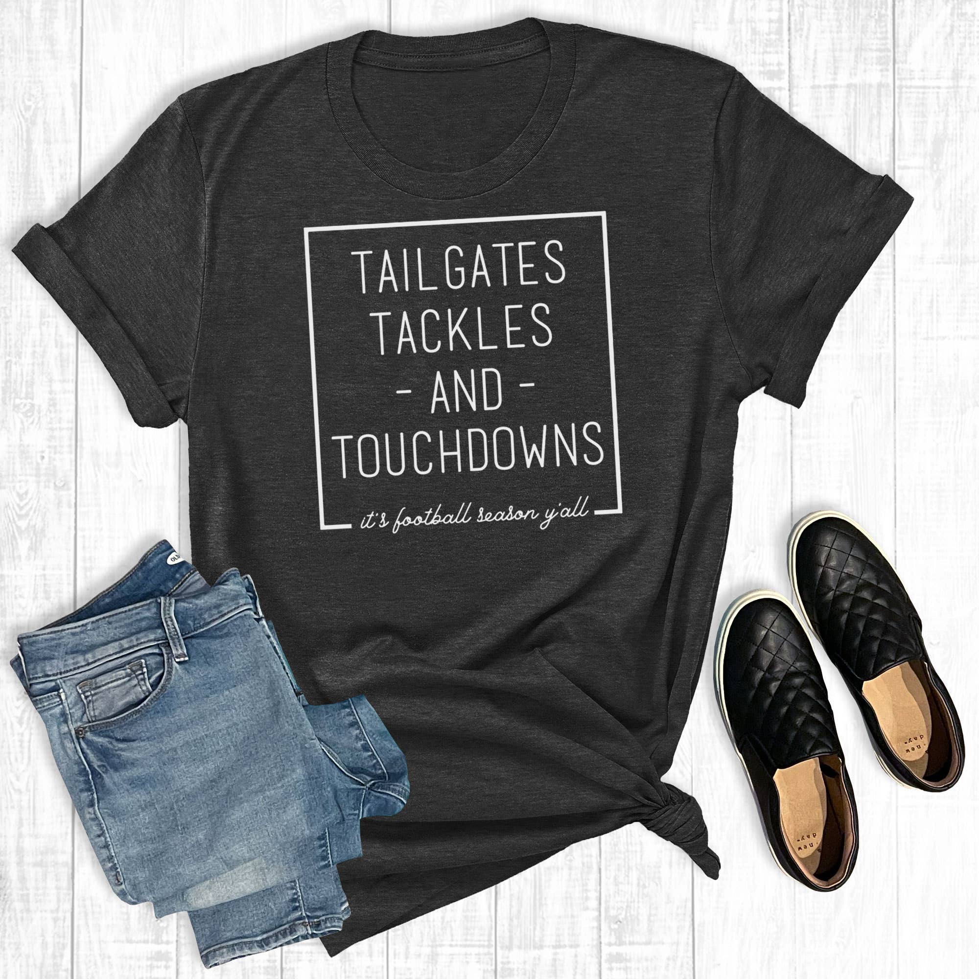 Tailgates and Touchdowns Football Charcoal