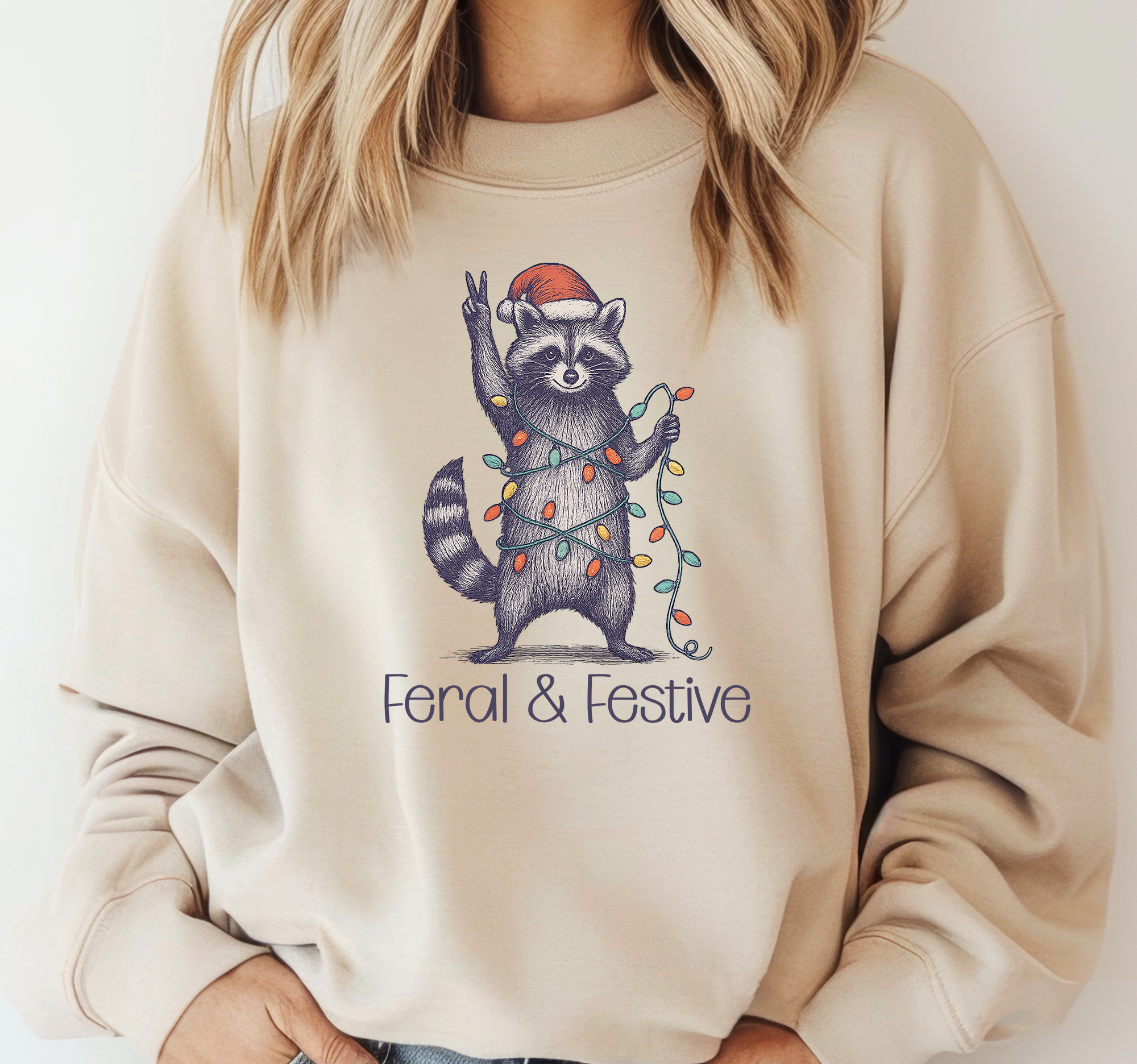 Feral & Festive Christmas Crewneck Pullover