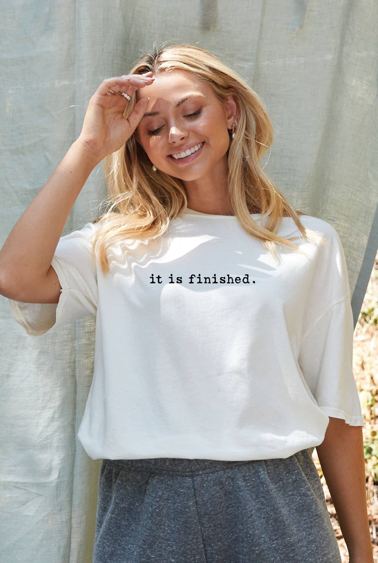 It Is Finished Mineral Washed Graphic Top