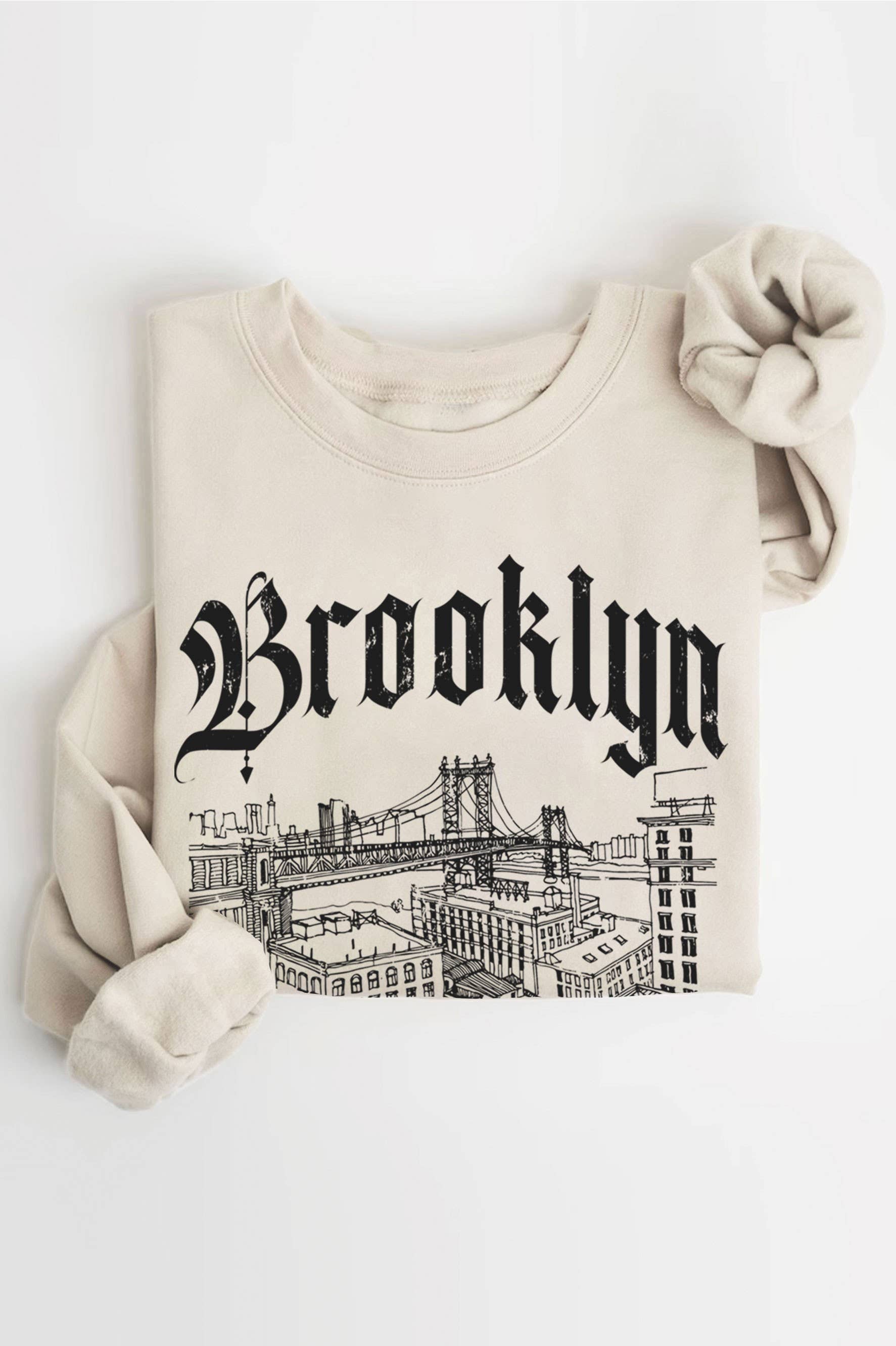 Brooklyn New York Graphic Brushed Sweatshirts
