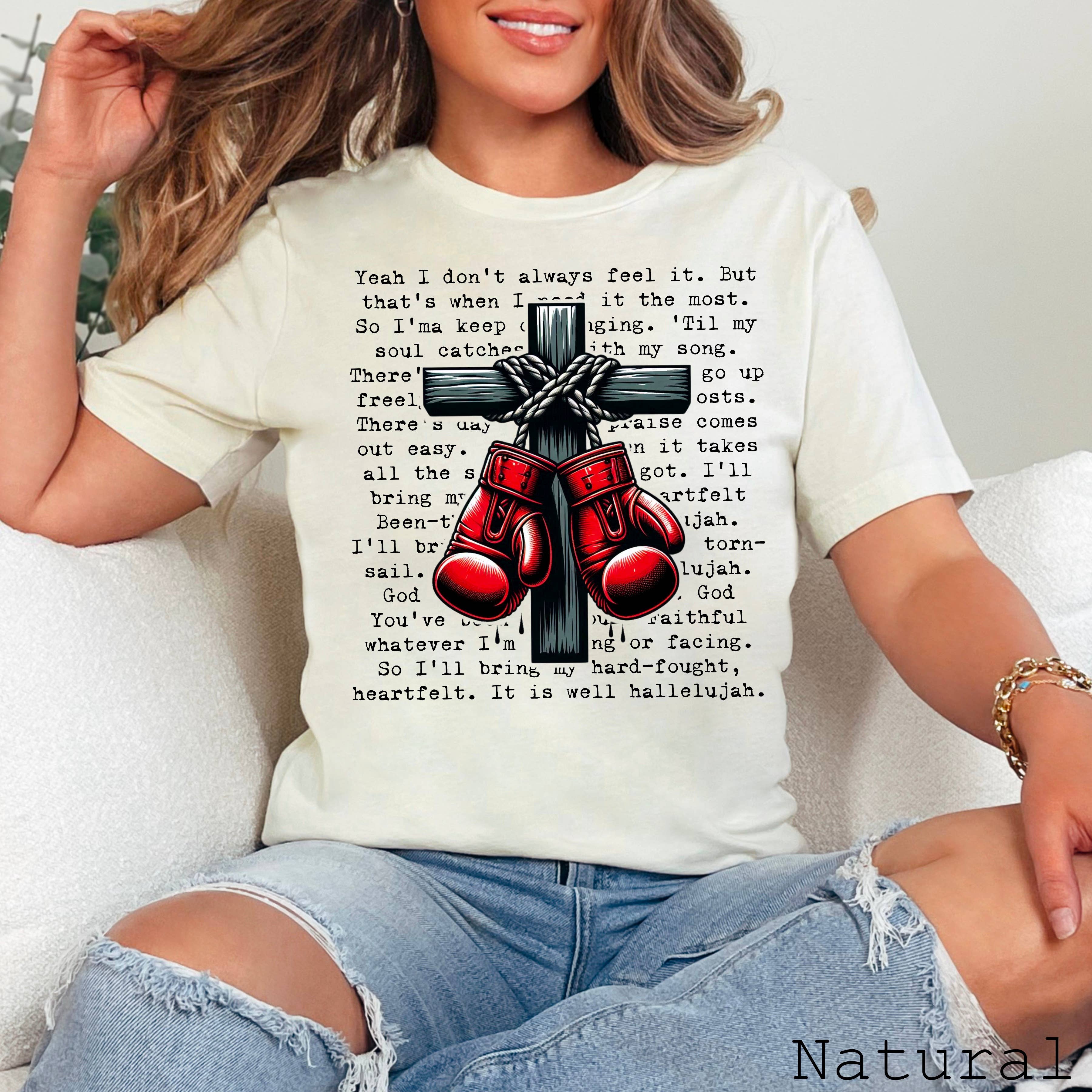 Hard Fought Hallelujah Graphic Shirt | Bella Canvas