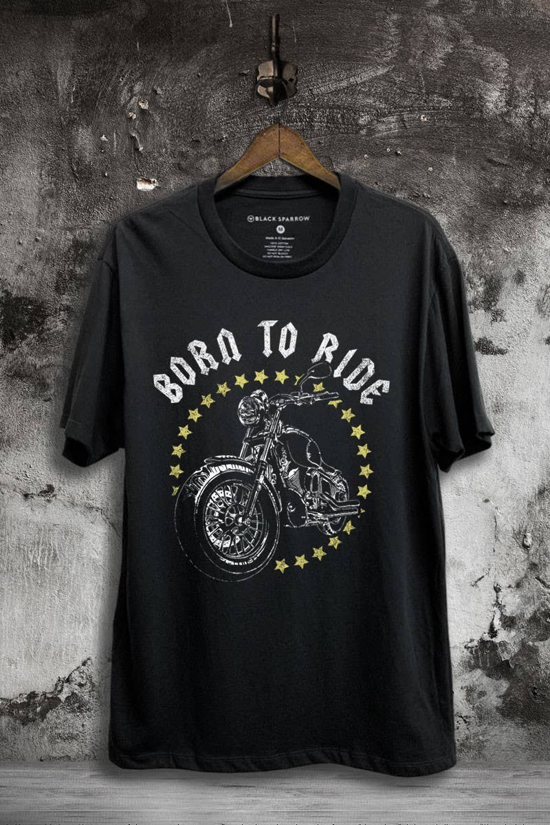 Born To Ride Motorcycle Graphic Top