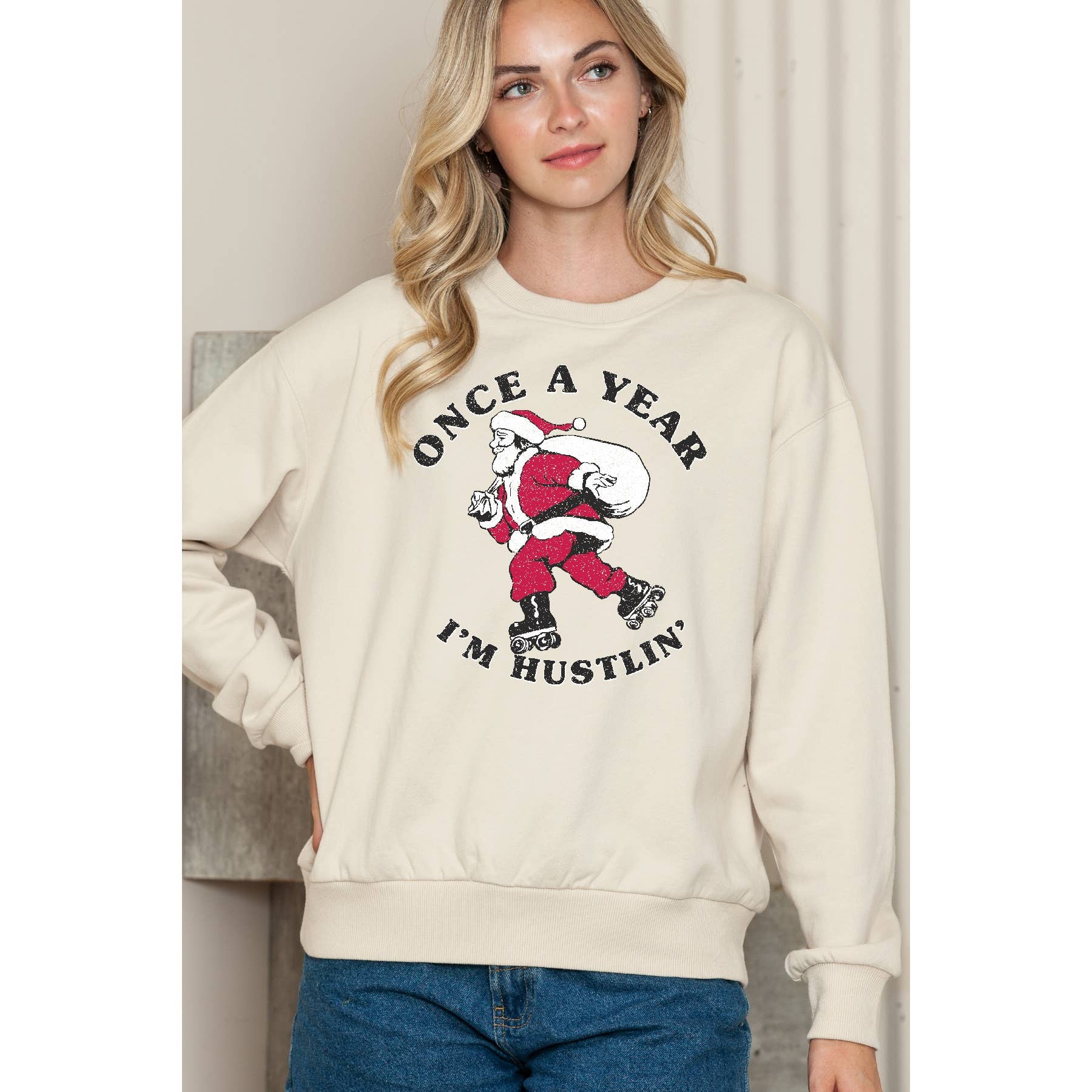 I Am Hustlin Santa Crewneck Sweatshirt