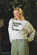 Weekends Coffee and the Farm Mid Graphic Sweatshirt