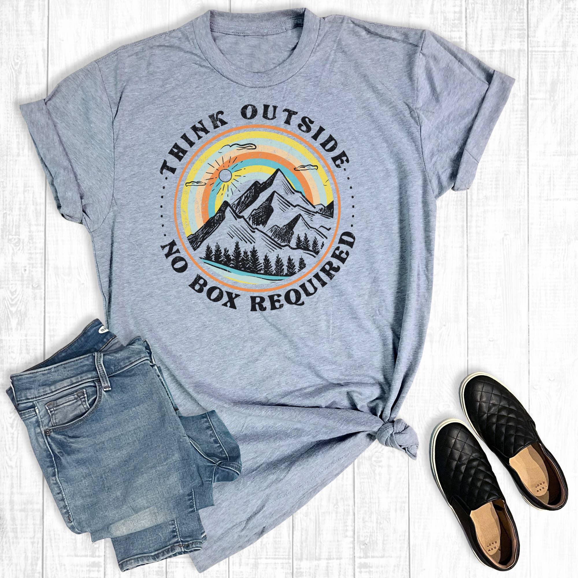 Think Outside No Box Required Graphic Tee