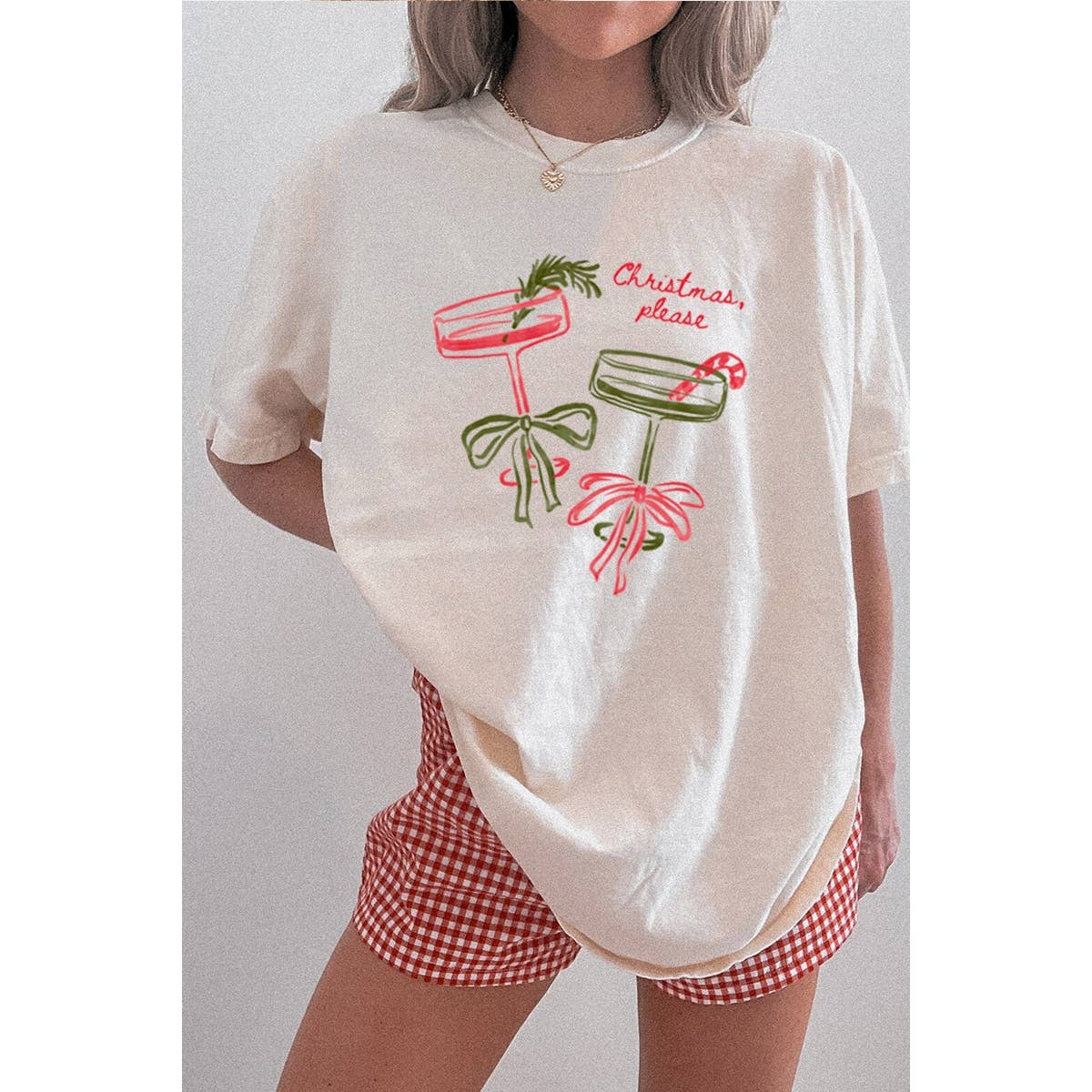 Christmas Please Vintage Graphic Oversized Tee
