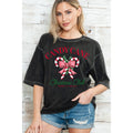 Candy Cane Christmas Club - Oversize Mineral Wash T