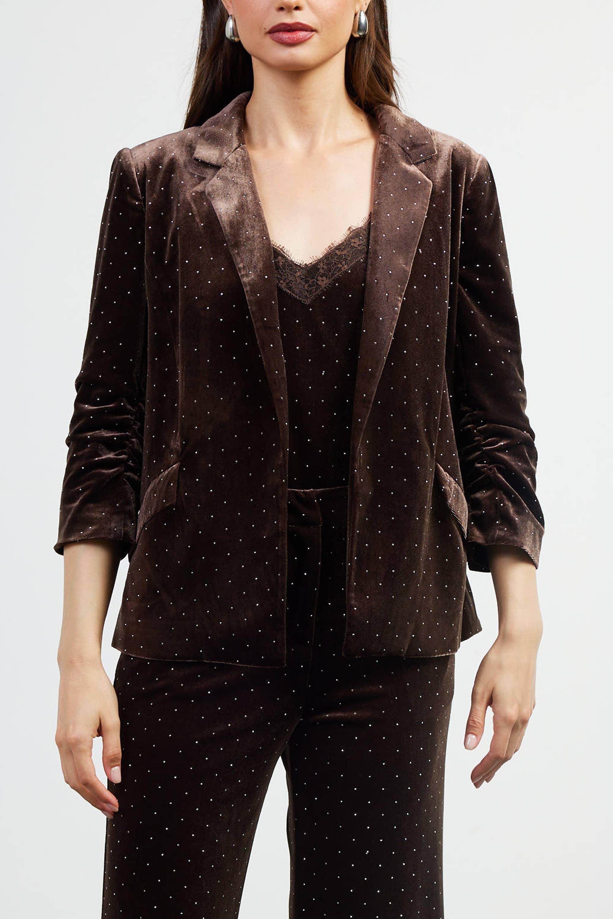 Rhinestone Velvet Blazer