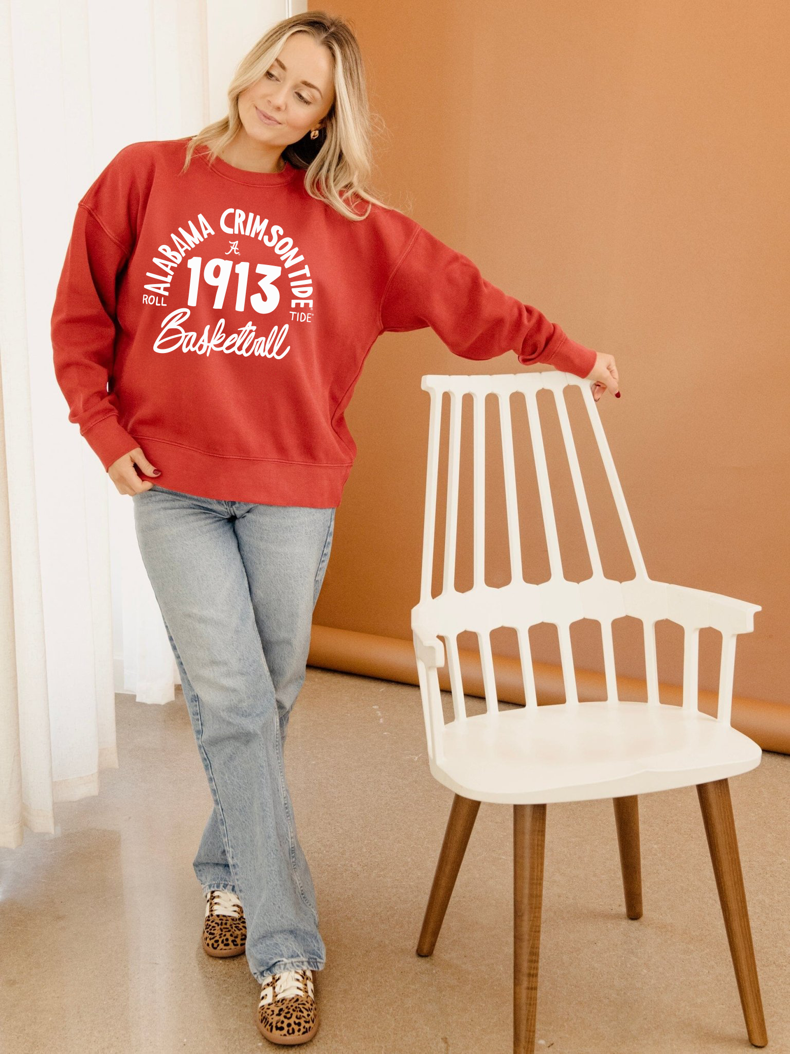 Bama Crimson Tide Trademark Basketball Hi Dive Sweatshirt