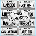 Personalized License Plate Sticker Decal, Custom City Texas