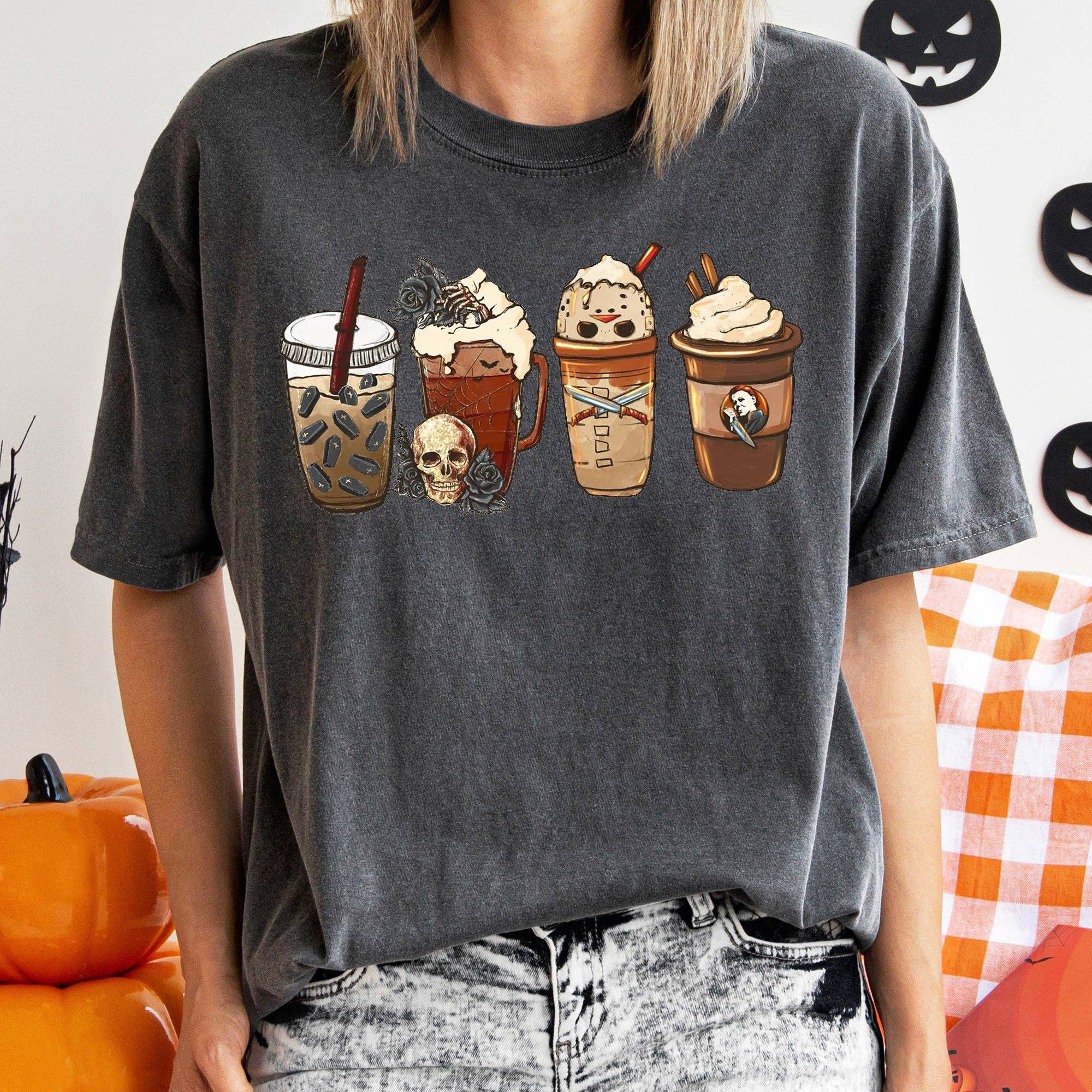 Black Rose Coffee Vintage Halloween T-Shirt