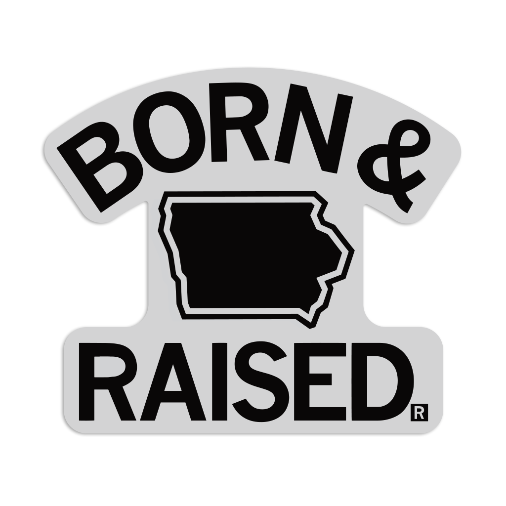 Ia Born & Raised Grey Die-Cut Sticker