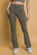 1002 High- Waisted Flared Leggins with Side Pockets
 SI-27324