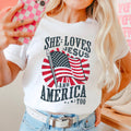 She Loves Jesus |  July 4th Graphic Shirt |Comfort Color