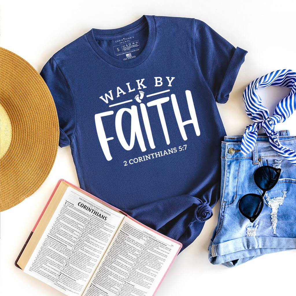 Walk By Faith Graphic Tee Shirt