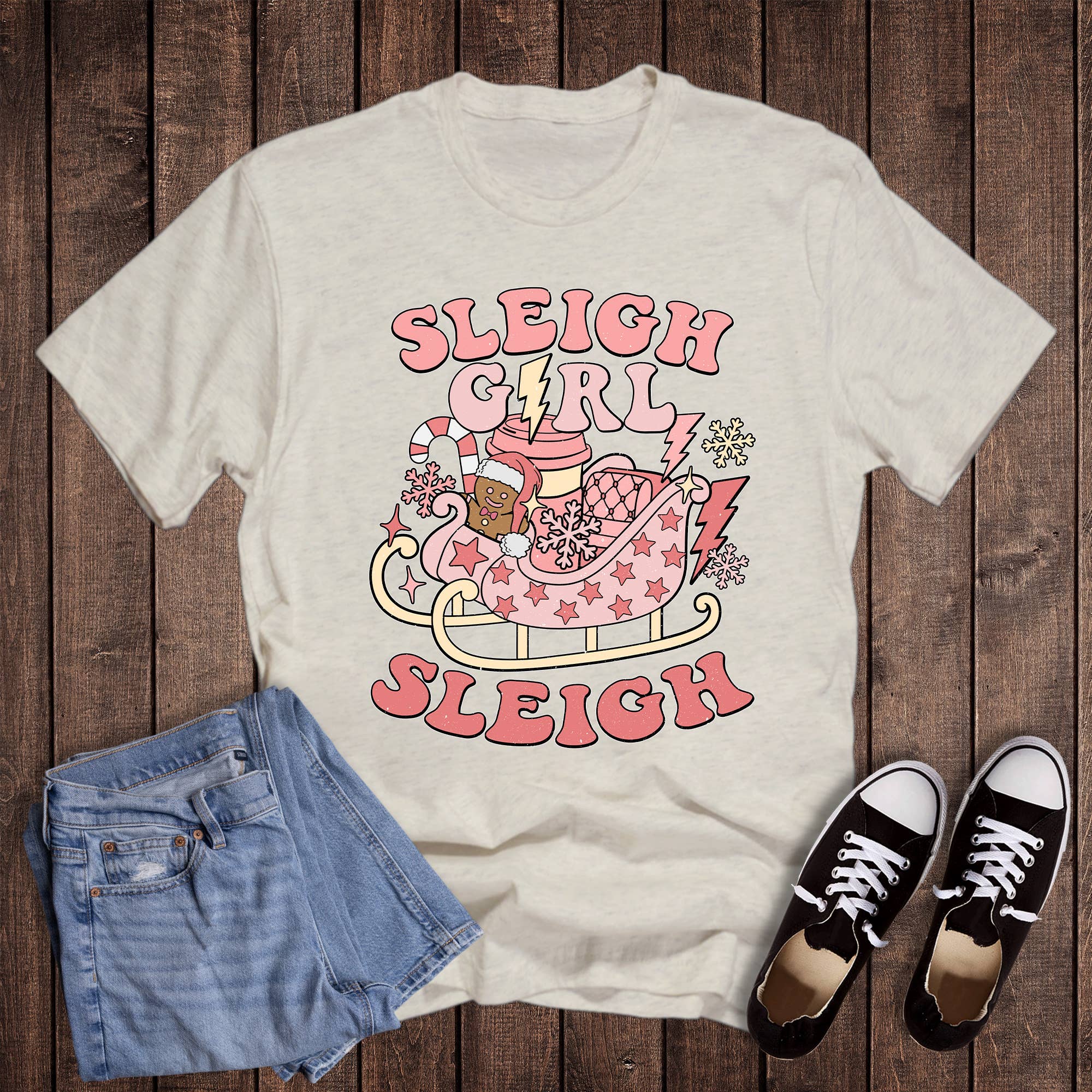Christmas Sleigh Girl Sleigh Graphic Tee