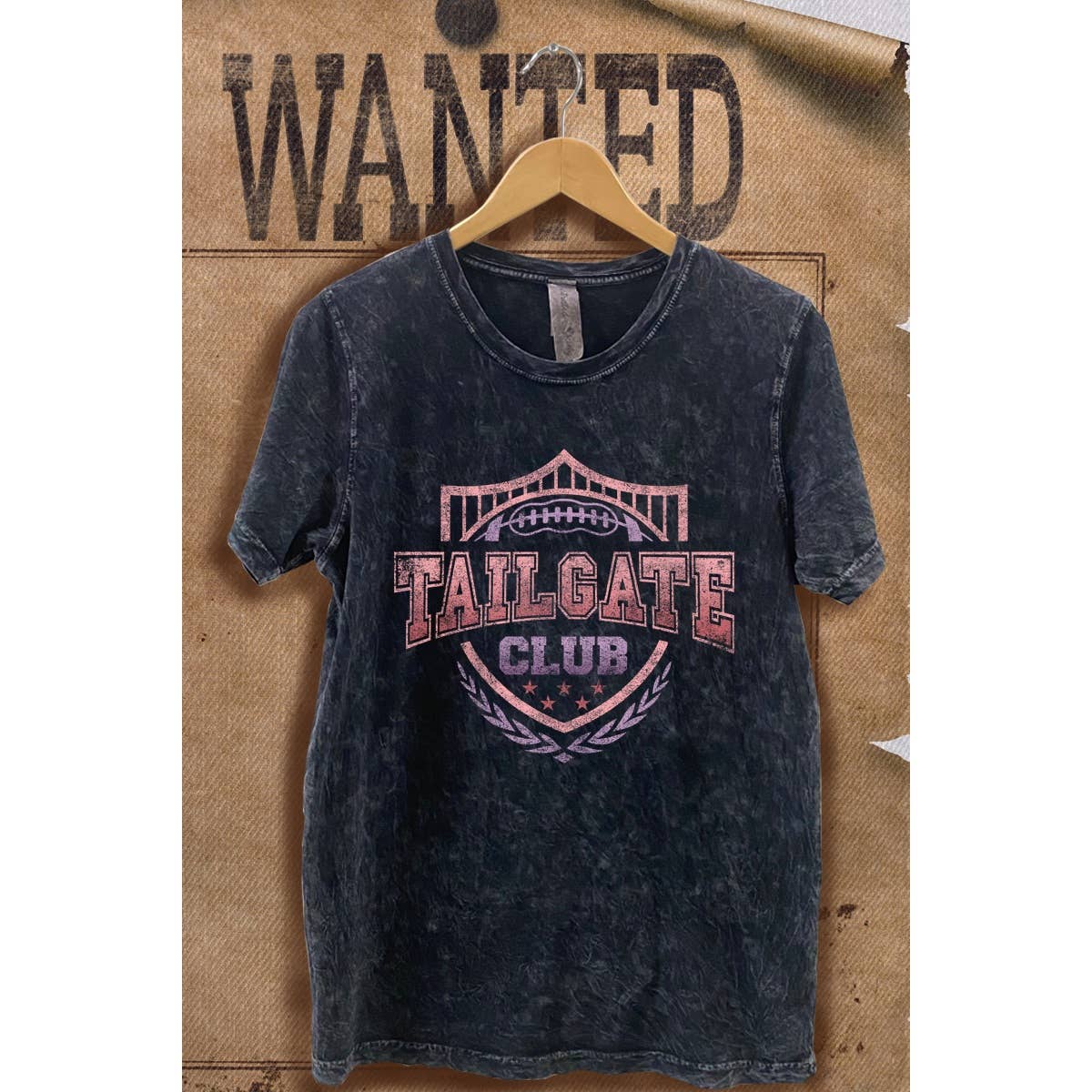 Tailgate Club Mineral Wash Wash Vintage Game Day  Graphic  T