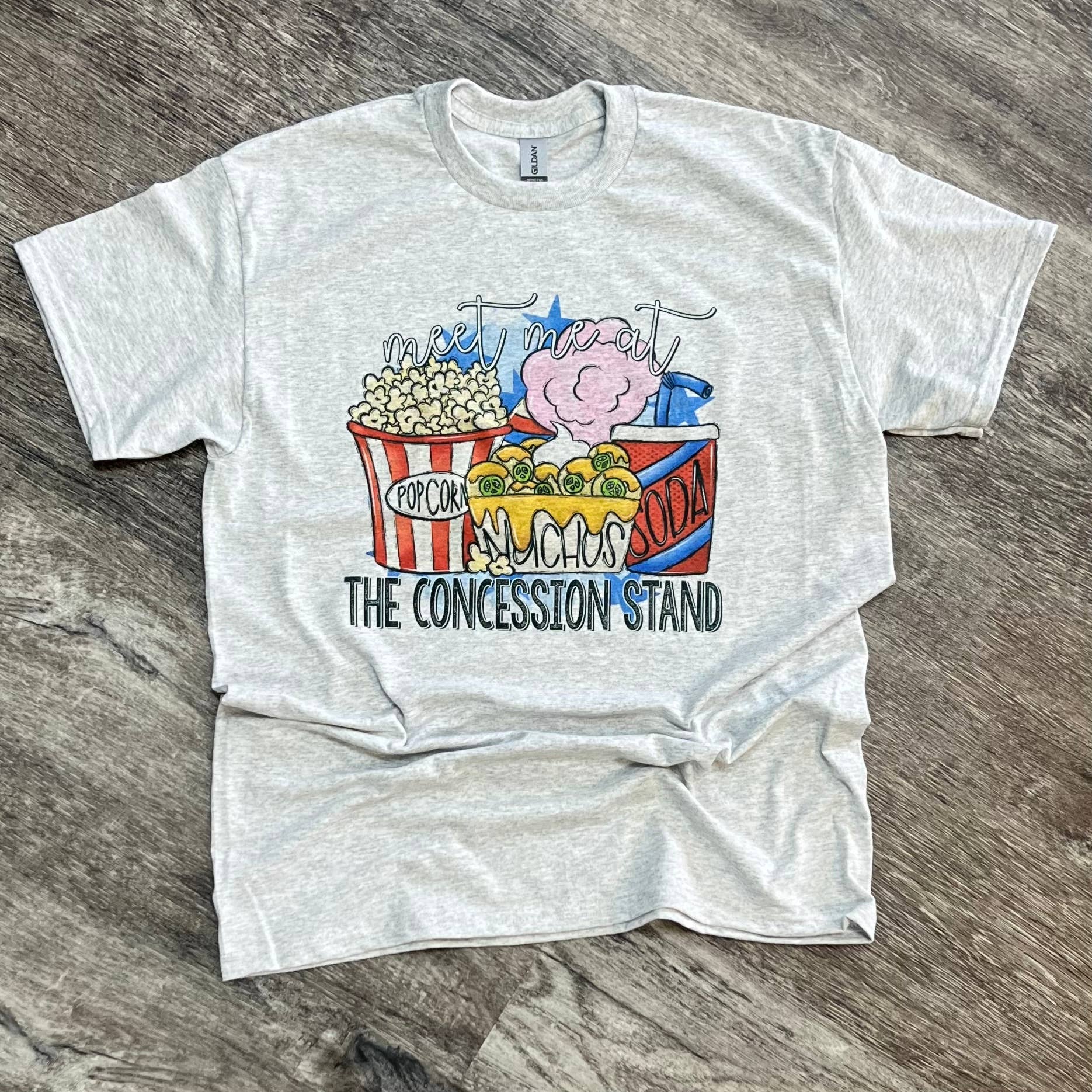 Meet Me At the Concession Stand On Ash Gray Tee