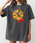 Skateboarding Skeleton, Ghost, Farm, Halloween T-Shirt
