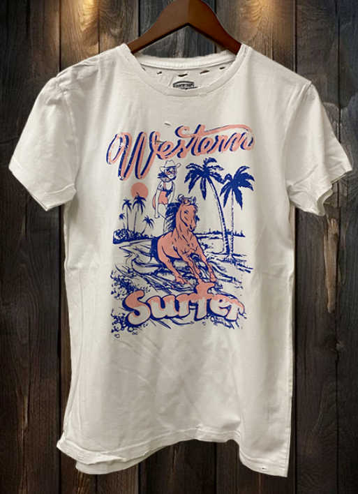Western Surfer Vintage Distressed 80's Vintage T Shirt