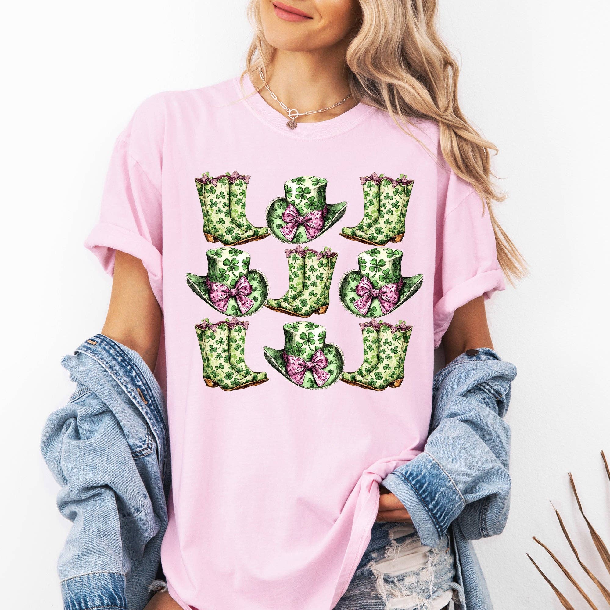 Boots and Hats, Cowboy, St Patrick's Day, Shamrock Tshirt