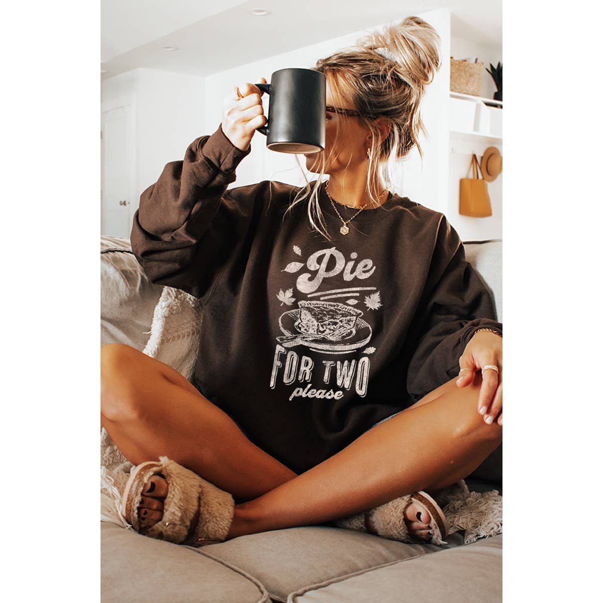 Pie For Two Please Fall Vintage  Graphic Sweatshirts