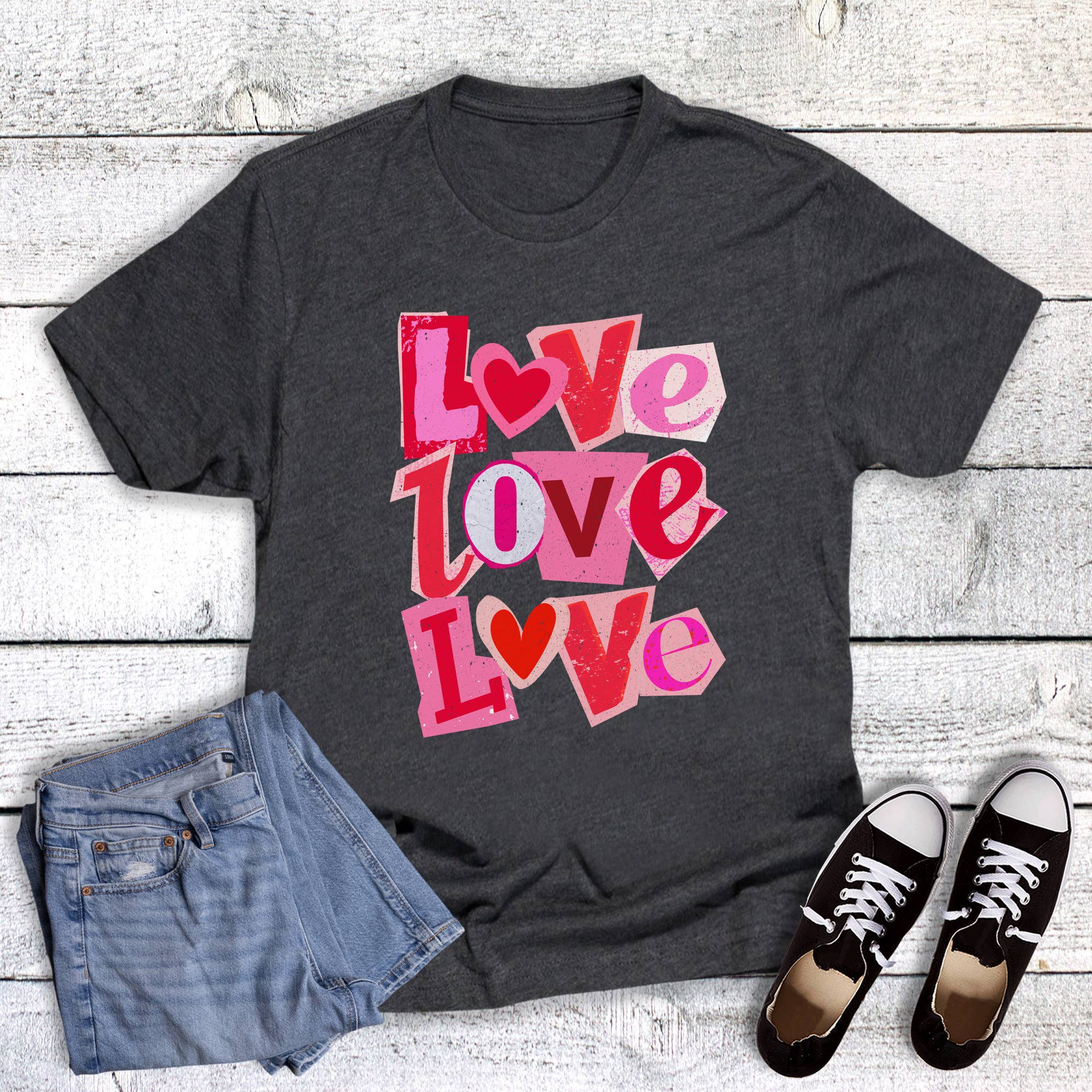 Valentine Love Love Love Graphic Tee