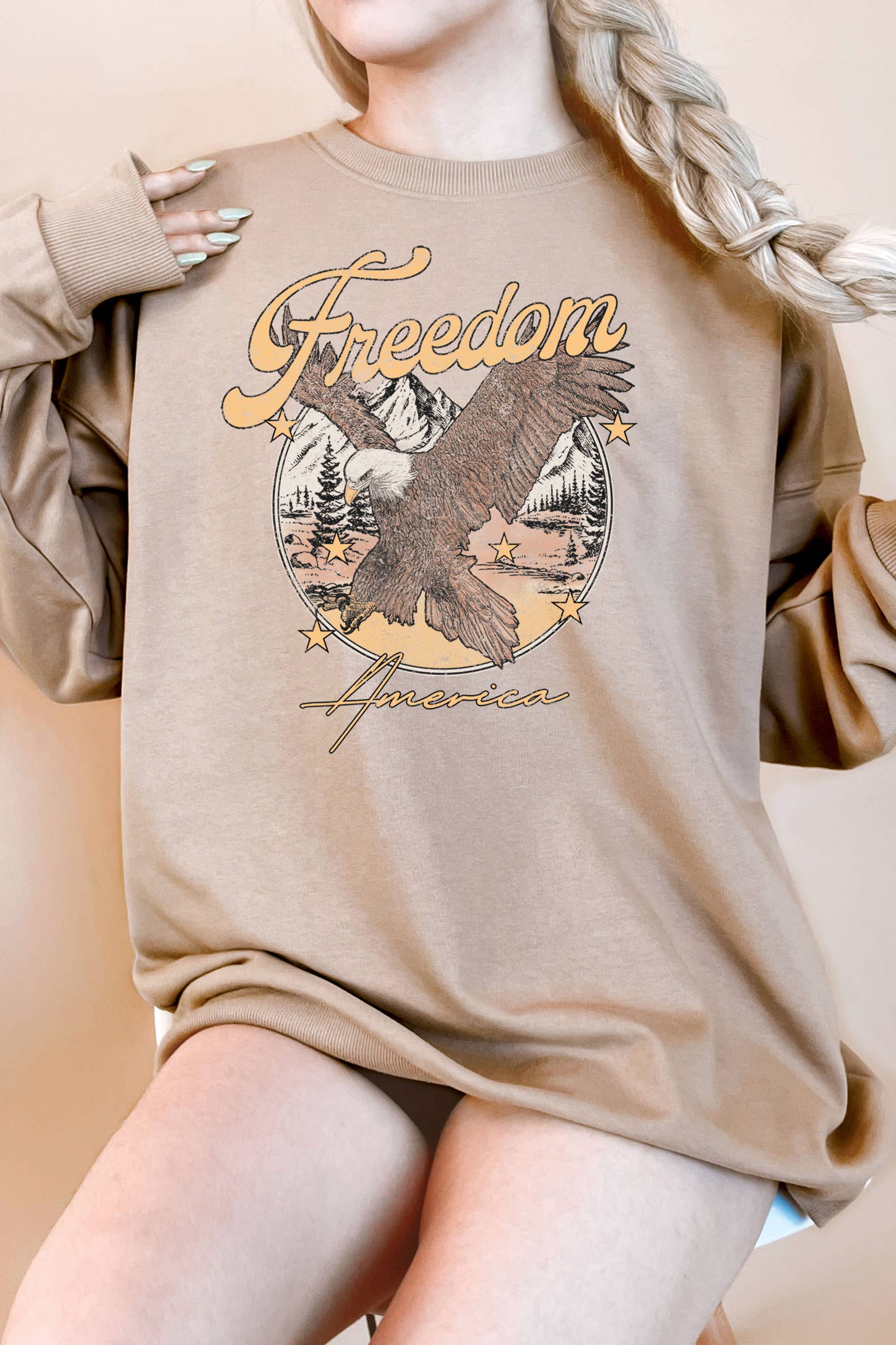 Freedom America Eagle Oversize Graphix Terry Sweatshirts